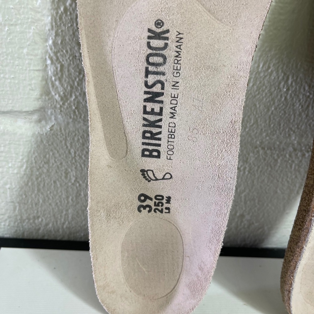 Birkenstock Replacement Footbed Insoles Tan Suede Size 39 L8 M6 Made in Germany - Picture 2 of 6